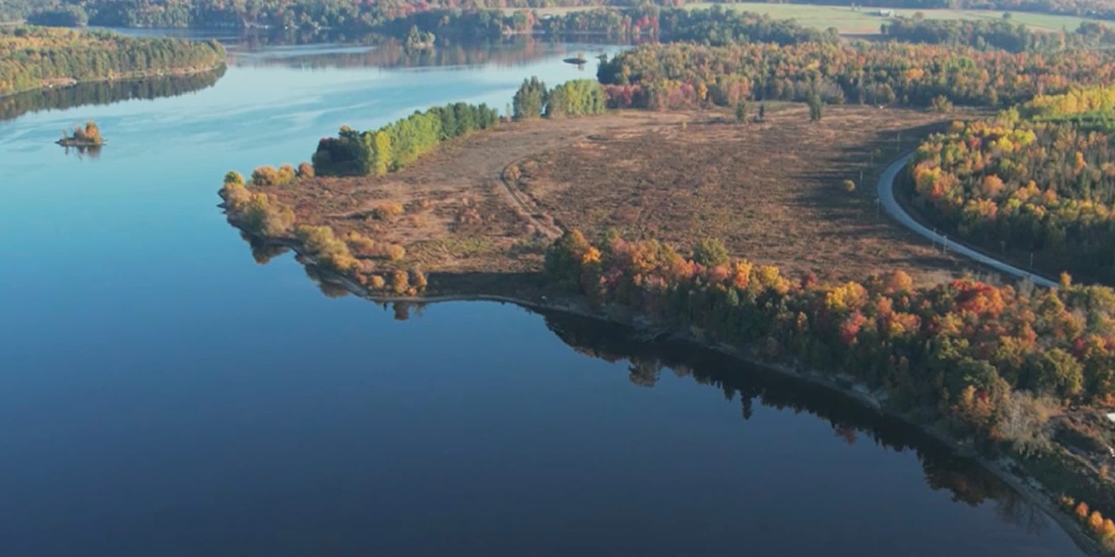 The Ottawa River near the site of a proposed salmon farm